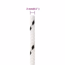 vidaXL Braided Boat Rope Polyester Sturdy Yacht Cable Black/White Multi Sizes - 2 mm/ 25 m - Additional view 4