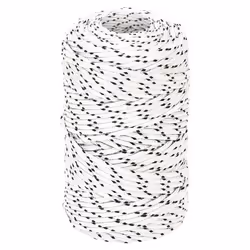 vidaXL Braided Boat Rope Polyester Sturdy Yacht Cable Black/White Multi Sizes - 2 mm/ 250 m