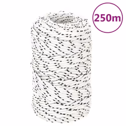 vidaXL Braided Boat Rope Polyester Sturdy Yacht Cable Black/White Multi Sizes - 2 mm/ 250 m