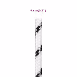 vidaXL Braided Boat Rope Polyester Sturdy Yacht Cable Black/White Multi Sizes - 4 mm/ 100 m - Additional view 4