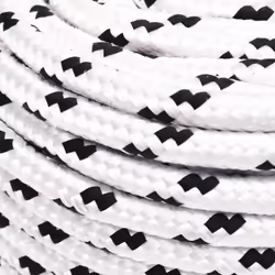 vidaXL Braided Boat Rope Polyester Sturdy Yacht Cable Black/White Multi Sizes - 6 mm/ 25 m