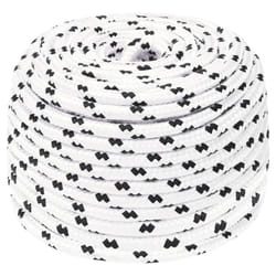 vidaXL Braided Boat Rope Polyester Sturdy Yacht Cable Black/White Multi Sizes - 8 mm/ 100 m