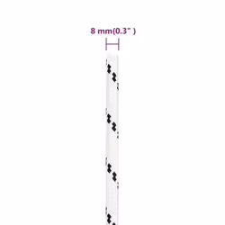 vidaXL Braided Boat Rope Polyester Sturdy Yacht Cable Black/White Multi Sizes - 8 mm/ 100 m - Additional view 4