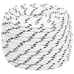 vidaXL Braided Boat Rope Polyester Sturdy Yacht Cable Black/White Multi Sizes - 12 mm/ 100 m