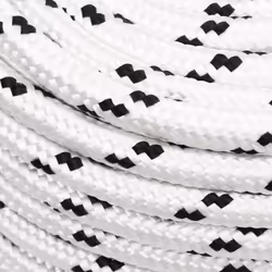 vidaXL Braided Boat Rope Polyester Sturdy Yacht Cable Black/White Multi Sizes - 12 mm/ 100 m