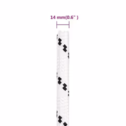 vidaXL Braided Boat Rope Polyester Sturdy Yacht Cable Black/White Multi Sizes - 14 mm/ 250 m - Additional view 4