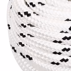 vidaXL Braided Boat Rope Polyester Sturdy Yacht Cable Black/White Multi Sizes - 16 mm/ 50 m