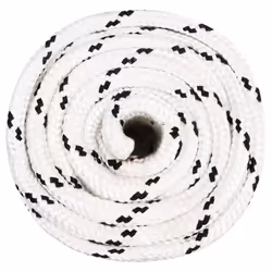 vidaXL Braided Boat Rope Polyester Sturdy Yacht Cable Black/White Multi Sizes - white, 16 mm/ 100 m
