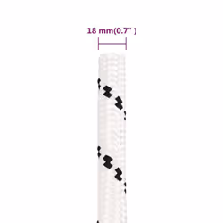 vidaXL Braided Boat Rope Polyester Sturdy Yacht Cable Black/White Multi Sizes - 18 mm/ 25 m - Additional view 4