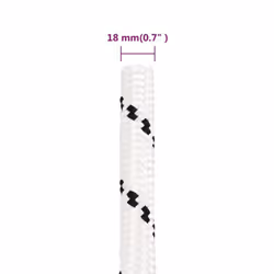vidaXL Braided Boat Rope Polyester Sturdy Yacht Cable Black/White Multi Sizes - 18 mm/ 50 m - Additional view 5