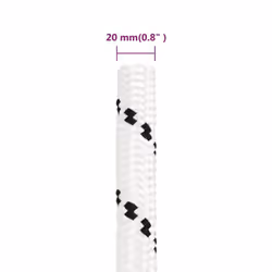 vidaXL Braided Boat Rope Polyester Sturdy Yacht Cable Black/White Multi Sizes - 20 mm/ 25 m - Additional view 3