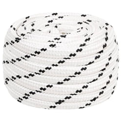 vidaXL Braided Boat Rope Polyester Sturdy Yacht Cable Black/White Multi Sizes - 20 mm/ 100 m