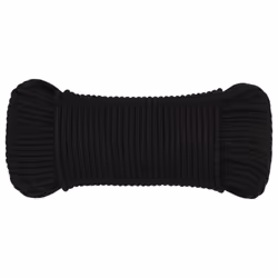 vidaXL Braided Boat Rope Polyester Sturdy Yacht Cable Black/White Multi Sizes - black, 3 mm/ 100 m - Additional view 2