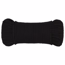 vidaXL Braided Boat Rope Polyester Sturdy Yacht Cable Black/White Multi Sizes - black, 4 mm/ 25 m - Additional view 2