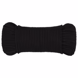 vidaXL Braided Boat Rope Polyester Sturdy Yacht Cable Black/White Multi Sizes - black, 4 mm/ 50 m - Additional view 2