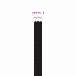 vidaXL Braided Boat Rope Polyester Sturdy Yacht Cable Black/White Multi Sizes - black, 5 mm/ 25 m - Additional view 3