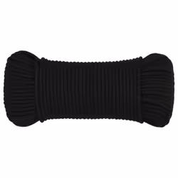 vidaXL Braided Boat Rope Polyester Sturdy Yacht Cable Black/White Multi Sizes - black, 5 mm/ 250 m - Additional view 2