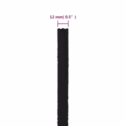 vidaXL Braided Boat Rope Polyester Sturdy Yacht Cable Black/White Multi Sizes - black, 12 mm/ 100 m - Additional view 5