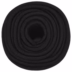 vidaXL Braided Boat Rope Polyester Sturdy Yacht Cable Black/White Multi Sizes - black, 12 mm/ 250 m - Additional view 2