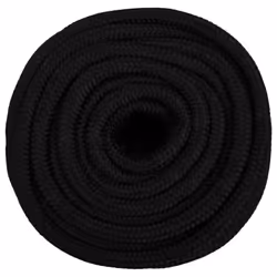 vidaXL Braided Boat Rope Polyester Sturdy Yacht Cable Black/White Multi Sizes - black, 16 mm/ 25 m - Additional view 2