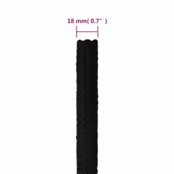 vidaXL Braided Boat Rope Polyester Sturdy Yacht Cable Black/White Multi Sizes - black, 18 mm/ 50 m - Additional view 5