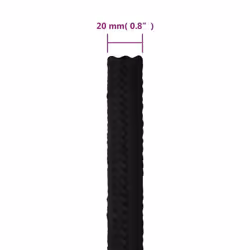 vidaXL Braided Boat Rope Polyester Sturdy Yacht Cable Black/White Multi Sizes - black, 20 mm/ 50 m - Additional view 5