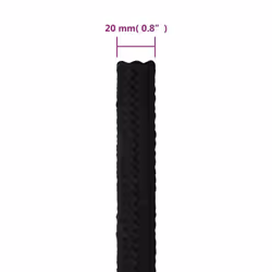 vidaXL Braided Boat Rope Polyester Sturdy Yacht Cable Black/White Multi Sizes - black, 20 mm/ 100 m - Additional view 5