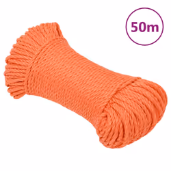 vidaXL Twisted Rope Garden Workshop Line Work Rope Boat Rope Polypropylene - Orange