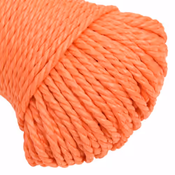 vidaXL Twisted Rope Garden Workshop Line Work Rope Boat Rope Polypropylene - Orange - Additional view 4