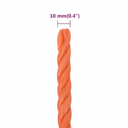 vidaXL Twisted Rope Garden Workshop Line Work Rope Boat Rope Polypropylene - orange, 10 mm/ 50 m - Additional view 5