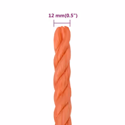 vidaXL Twisted Rope Garden Workshop Line Work Rope Boat Rope Polypropylene - orange, 12 mm/ 50 m - Additional view 3