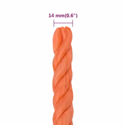 vidaXL Twisted Rope Garden Workshop Line Work Rope Boat Rope Polypropylene - orange, 14 mm/ 25 m - Additional view 5