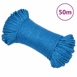 vidaXL Twisted Rope Garden Workshop Line Work Rope Boat Rope Polypropylene - Blue