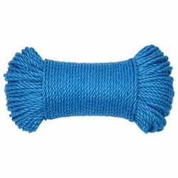 vidaXL Twisted Rope Garden Workshop Line Work Rope Boat Rope Polypropylene - blue, 3 mm/ 100 m - Additional view 2