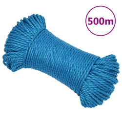 vidaXL Twisted Rope Garden Workshop Line Work Rope Boat Rope Polypropylene - blue, 3 mm/ 500 m