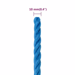 vidaXL Twisted Rope Garden Workshop Line Work Rope Boat Rope Polypropylene - blue, 10 mm/ 25 m - Additional view 3