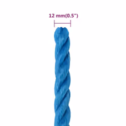 vidaXL Twisted Rope Garden Workshop Line Work Rope Boat Rope Polypropylene - blue, 12 mm/ 25 m - Additional view 3
