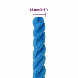 vidaXL Twisted Rope Garden Workshop Line Work Rope Boat Rope Polypropylene - blue, 16 mm/ 50 m - Additional view 3