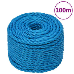 vidaXL Twisted Rope Garden Workshop Line Work Rope Boat Rope Polypropylene - blue, 20 mm/ 100 m