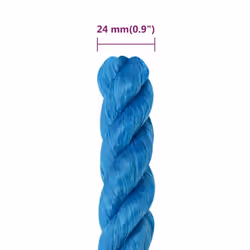 vidaXL Twisted Rope Garden Workshop Line Work Rope Boat Rope Polypropylene - blue, 24 mm/ 100 m - Additional view 5
