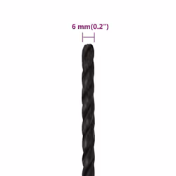 vidaXL Twisted Rope Garden Workshop Line Work Rope Boat Rope Polypropylene - black, 6 mm/ 100 m - Additional view 3