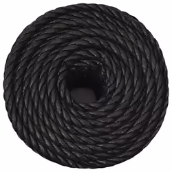 vidaXL Twisted Rope Garden Workshop Line Work Rope Boat Rope Polypropylene - black, 24 mm/ 100 m