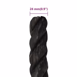 vidaXL Twisted Rope Garden Workshop Line Work Rope Boat Rope Polypropylene - black, 24 mm/ 100 m