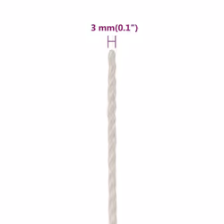 vidaXL Twisted Rope Garden Workshop Line Work Rope Boat Rope Polypropylene - white, 3 mm/ 25 m - Additional view 3