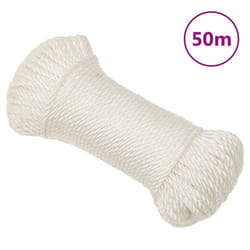 vidaXL Twisted Rope Garden Workshop Line Work Rope Boat Rope Polypropylene - White
