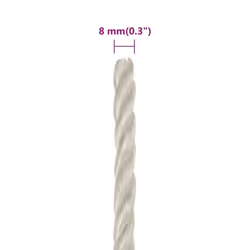 vidaXL Twisted Rope Garden Workshop Line Work Rope Boat Rope Polypropylene - white, 8 mm/ 50 m - Additional view 5
