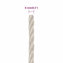 vidaXL Twisted Rope Garden Workshop Line Work Rope Boat Rope Polypropylene - white, 8 mm/ 100 m - Additional view 3