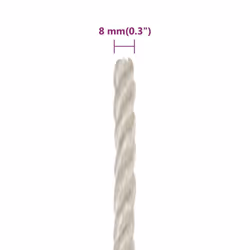 vidaXL Twisted Rope Garden Workshop Line Work Rope Boat Rope Polypropylene - white, 8 mm/ 500 m - Additional view 5