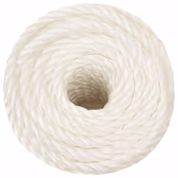 vidaXL Twisted Rope Garden Workshop Line Work Rope Boat Rope Polypropylene - white, 10 mm/ 25 m