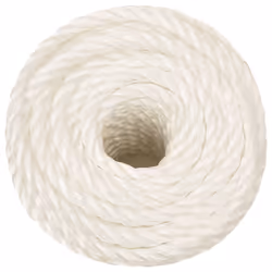 vidaXL Twisted Rope Garden Workshop Line Work Rope Boat Rope Polypropylene - white, 20 mm/ 100 m